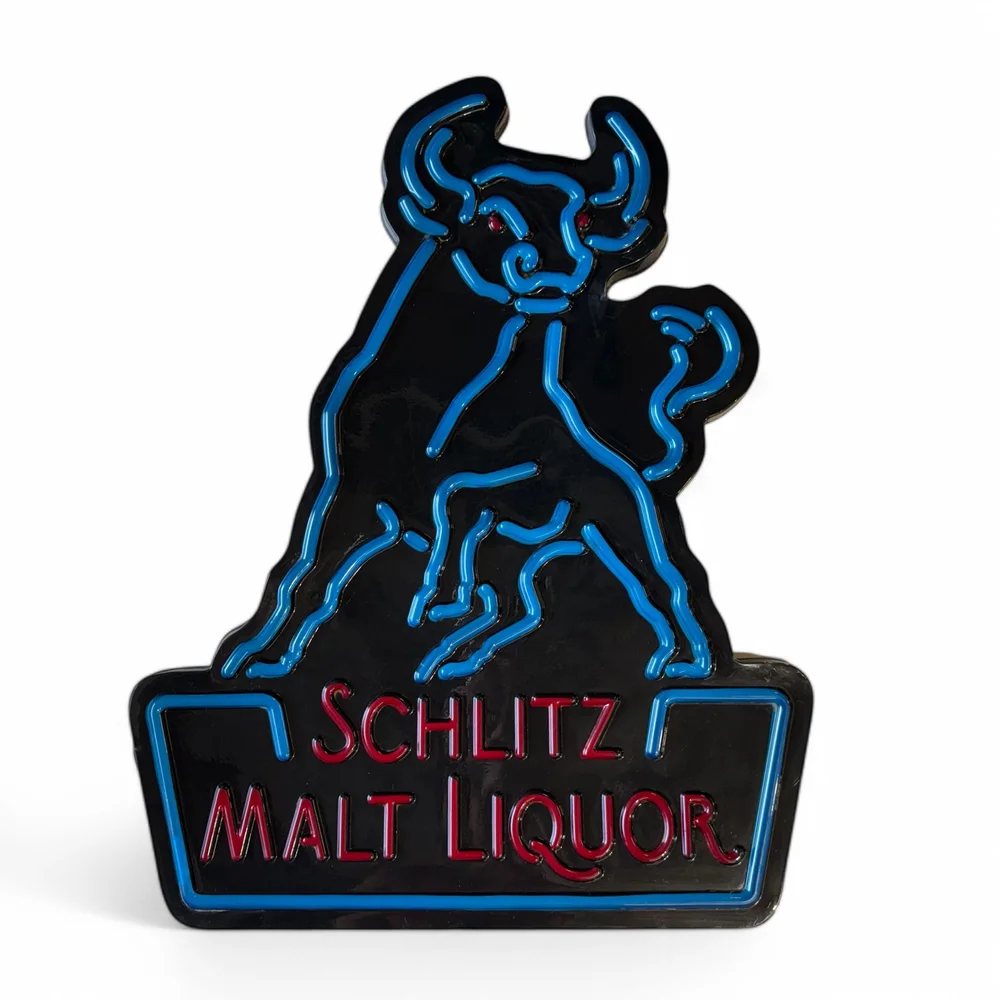 Schlitz Malt Liquor サイン Vintage Schlitz Malt Liquor w/ Bull Sign - Pressboard